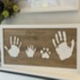 Personalised Family Handprints Solid Oak Wall Hanging, thumbnail 9 of 12