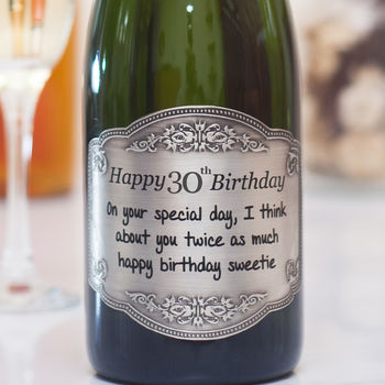 Personalised 30th Birthday Champagne With Pewter Label, 3 of 8