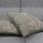 Dark Grey Cushion Cover With Abstract Face Pattern, thumbnail 4 of 7