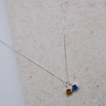 Double Silver Or Gold Swarovski Birthstone Necklace, 4 of 5