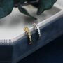 Single Cz Crystal Dotted Ear Cuff In Sterling Silver, thumbnail 1 of 10