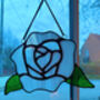 Rose Stained Glass Sun Catcher Wall And Window Art, thumbnail 5 of 8