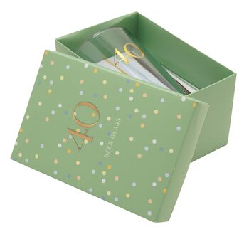 40th Birthday Keepsake Pint Beer Glass Gift, 2 of 4