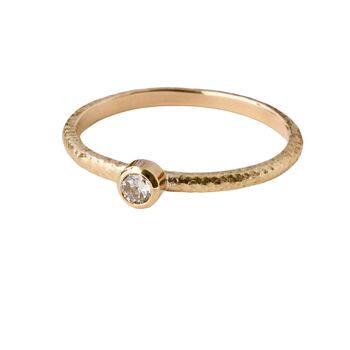 Dainty Gold And Diamond Engagement Ring, 5 of 7