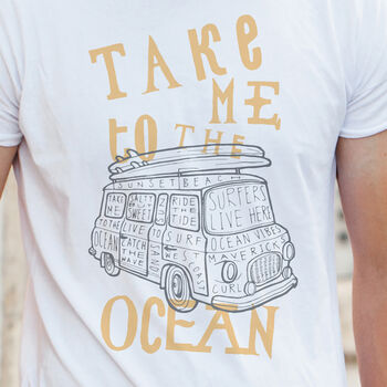 Personalised Men's Campervan Ocean Summer T Shirt, 2 of 2