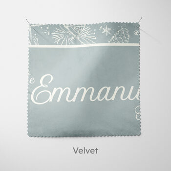 Personalised Blue Woodland Christmas Cushion, 6 of 7