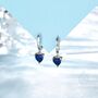Sapphire Blue Heart Cz Huggie Hoop In Sterling Silver, thumbnail 5 of 11
