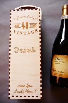 Vintage Year Personalised Wooden Wine Box, 4 of 4