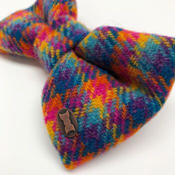 Rainbow Harris Tweed Dog Bow Tie, 6 of 6