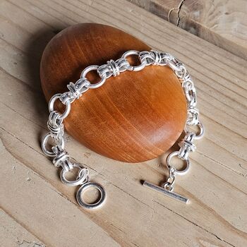 Watch Chain Link Style Bracelet In Burnished Silver, 2 of 3