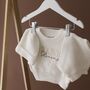 Personalised Baby Surname Knitted Baby Set, thumbnail 2 of 3