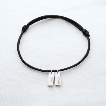 Men's Personalised Cord Pendant Bracelet, 3 of 3