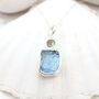 Aquamarine And Moonstone Gemstone Ladies Silver Pendant, thumbnail 1 of 3