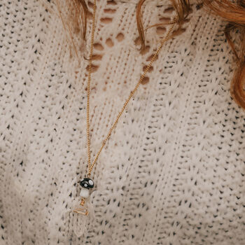 Black Mushroom And Raw Quartz Pendant Necklace, 2 of 6