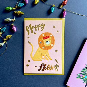 Happy Holidays Gold Foiled Christmas Card, 3 of 5