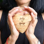 Personalised Olive Wood Valentine Anniversary Heart, thumbnail 8 of 11