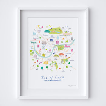 Map Of London Art Print Central South West London Travel Poster, 7 of 7