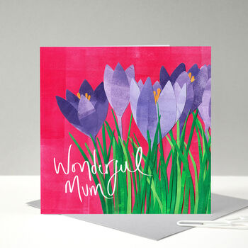 Pink Crocus Mother's Day Card, 7 of 8