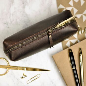 Teacher's Personalised 'Thank You' Leather Pencil Case, 7 of 9