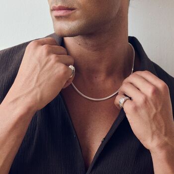 Sterling Silver Franco Chain Necklace 22 Inch, 2 of 6