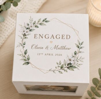 White Distressed Wedding Photo Cube Box, 2 of 4