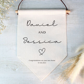 Personalised Wedding Linen Hanging Banner, 4 of 4