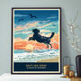 Limited Edition Seaside Golden Retriever Gift Print, thumbnail 1 of 12