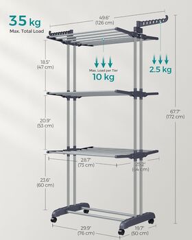 Four Tier Large Clothes Airer Foldable Drying Rack, 11 of 12