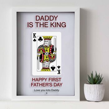 Personalised Father's Day King Playing Card Glass Printed Frame, 2 of 3