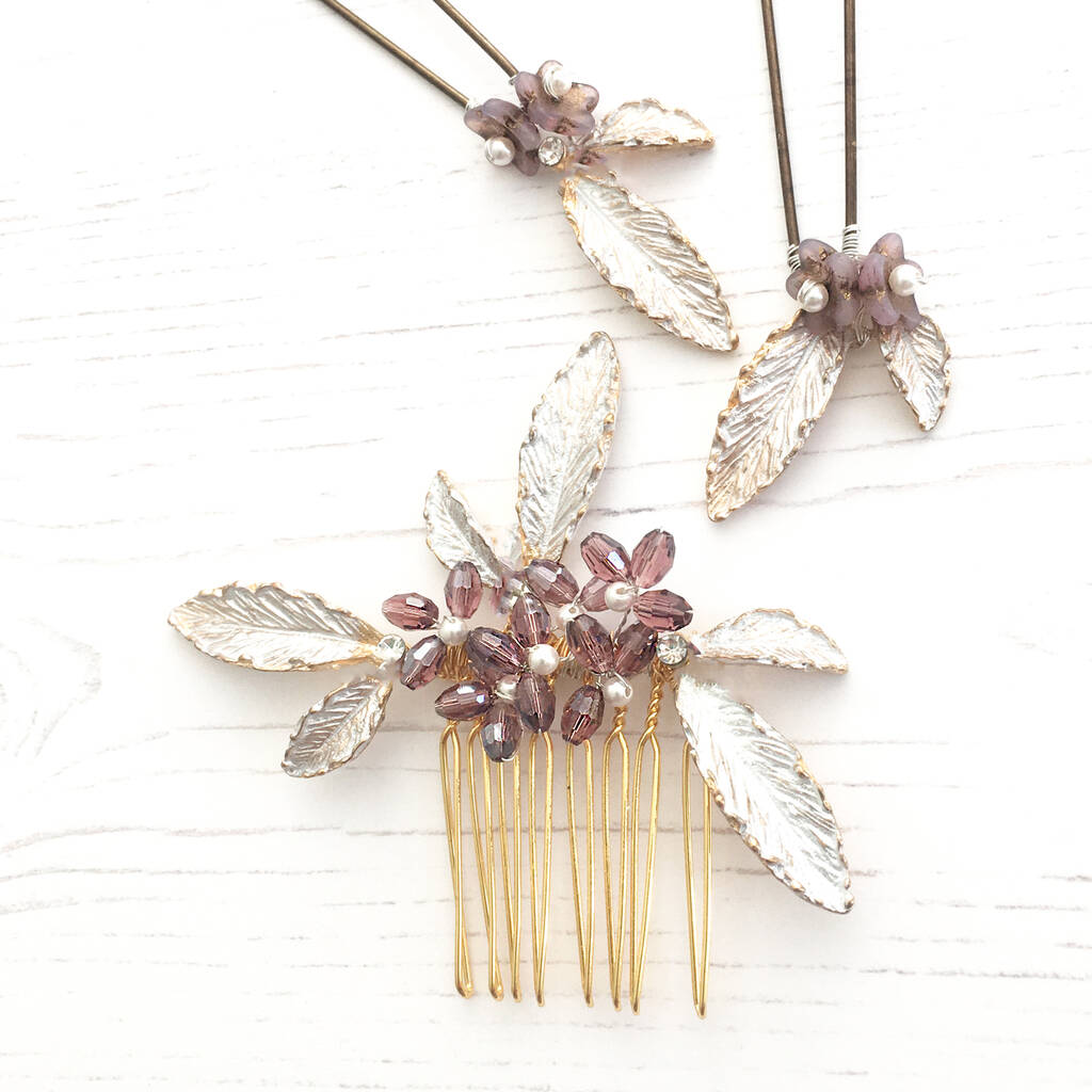 Comb And Matching Hair Pins By Donna Crain