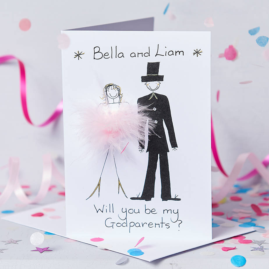 Handmade Personalised 3D Will You Be My Godparents Card