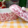 Lidded Butterdish In Pink Blossom Chintz Design, thumbnail 4 of 8