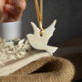 Mini Dove Hanging Decoration With A Subtle Pearl Finish, thumbnail 4 of 8