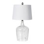 White Linen And Glass Table Lamp, thumbnail 1 of 1