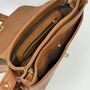 Multi Compartment Womens Leather Handbag Shoulder Bag In Tan Brown, thumbnail 4 of 5