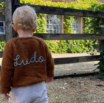 Personalised Hand Knitted Children’s Name Cardigan, 4 of 10