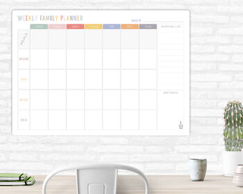 Weekly Family Wall Planner, Personalised Metal Command Centre, 4 of 5