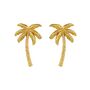 Oasis Palm Gold Plated Stud Earrings, thumbnail 4 of 9