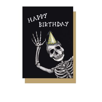 Happy Birthday Skeleton Gothic Card, 2 of 3