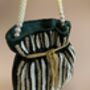 Green Emerald Handcrafted Velvet Potli Bag/Wrist Bag, thumbnail 6 of 8