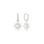 White Opal Sun Drop Hoop Earring Sterling Silver, thumbnail 6 of 10