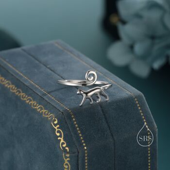 Adjustable Cat Ring In Sterling Silver, 2 of 12