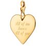 Engraved Gold Plated Large Heart Charm, thumbnail 4 of 7