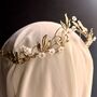 The Ostara Crown Gold Silver Shell Mother Of Pearl Floral Hair Vine Bridal Headpiece, thumbnail 1 of 12