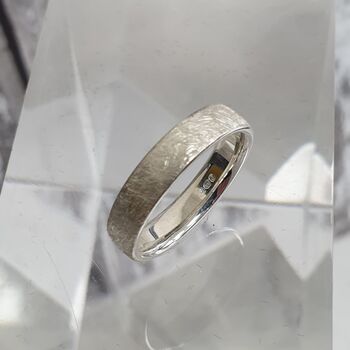 Personalised Scratched Detail Ladies Silver Ring, 3 of 9