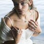 Emerald Turquoise Lagoon Large Drop Silver Pendant, thumbnail 5 of 5