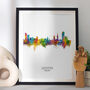 Leicester Skyline Portrait Print And Box Canvas, thumbnail 1 of 5