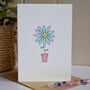 Personalised Smiley Flower Handmade Card, thumbnail 4 of 4