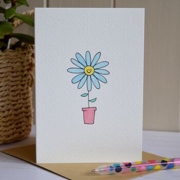 Personalised Smiley Flower Handmade Card, 4 of 4