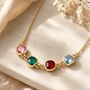 Personalised Square Shaped Family Birthstones Necklace, thumbnail 1 of 12